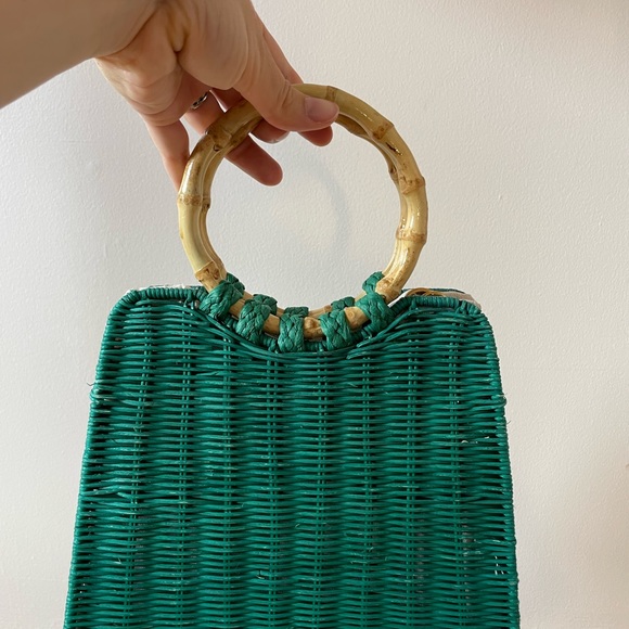 Zara green woven handbag - Picture 2 of 4